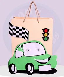 Shopperskart Car's Theme Return Gift Paper Bags Green - Pack Of 5