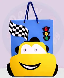 Shopperskart Car's Theme Return Gift Paper Bag Yellow - Pack Of 5