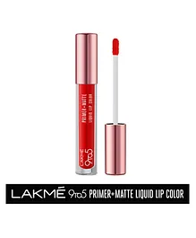 Lakmé 9to5 Primer Matte Liquid Lip Color MR1- Fiery Scarlet