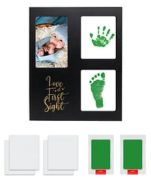 Mold Your Memories Ink Pad with Frame for Baby Hand and Foot Ink Impression 2 Non Touch Ink Pad 4 Imprint Paper - Green