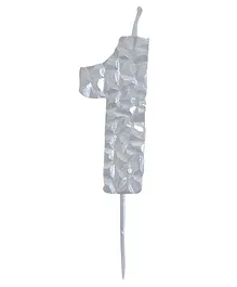 Party Anthem Textured Number 1 Candle - Silver