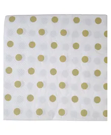 Party Anthem Gold Polka Dots Paper Napkins 40 Sheets -Golden