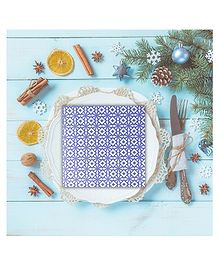 Party Anthem 2 Ply Paper Napkins  Morrocan Blue Print - Pack of 40