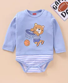 Babyhug 100% Cotton Onesie Bear Print - Blue