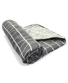 Tiny Lane Indigo Mashup Reversible Baby Blanket - Grey