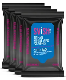 SVISH ON THE GO Intimate Hygiene Wipes For Women Pack of 4 - 40 Pieces