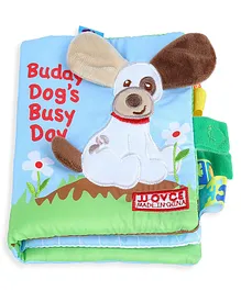 Baby Moo Buddy Dog Educational Learning 3D Cloth Book With Rustle Paper - Multicolour