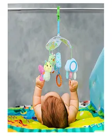 Baby Moo Flying Birds Clip On Foldable Rotating Wind Chime Cot Mobile With Hanging Rattle Toys - Multicolour