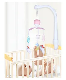 Baby Moo Sleepy Star Premium Electric Musical Bed Cot Mobile With Hanging Rattles - Pink