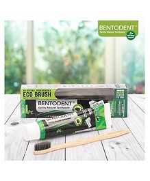 Bentodent Earthy Natural Charcoal Activated Toothpaste With Bamboo Tooth Brush - 100 g