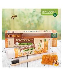 Bentodent Desensitizer Earthy Natural Toothpaste With Bamboo Tooth Brush Clovomint SLS Free - 100 gm 