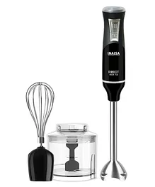 Inalsa Hand Blender Robot Inox 750CS Powerful Super Silent 750 Watt DC Motor| Chopper & Whisker Variable Speed & Turbo Function Stainless Steel Blade & Detachable Stem - Black Silver