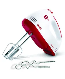 Inalsa Hand Blender Hand Mixer Beater Easy Mix Powerful 250 Watt Motor Variable 7 Speed Control 1 Year Warranty - White Red