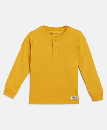 Campana 100% Cotton Full Sleeves Solid T Shirt - Yellow
