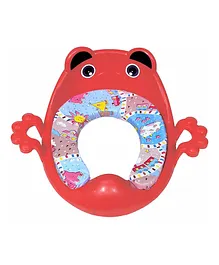 Maanit Toilet Trainer Soft Cushion Baby Potty Seat With Handle And Back Support Toilet Seat For Western Toilet Potty Seat - Red