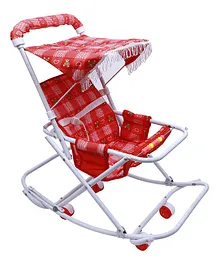 Maanit Baby Stroller Cum Swing Stroller -(red)