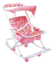 Maanit Baby Stroller Cum Swing Stroller - Pink