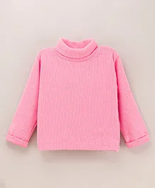 Little Kangaroos Full Sleeves Winter T-Shirt Solid - Pink