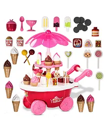 SANISHTH Ice Cream Toy Cart Play Set with Music & Light Pack of 39 - Multicolor