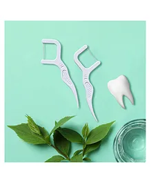 Bentodent Clean X3 Dental Floss Picks Biodegradable 30 Pieces - White 