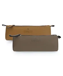 The Clownfish Jose Combo of 2 Multipurpose Faux Leather Travel Pouch Toiletry Bag - Coffee Light Brown