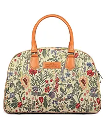 The Clownfish Flora Fabric Tapestry Duffle Bag - Flax