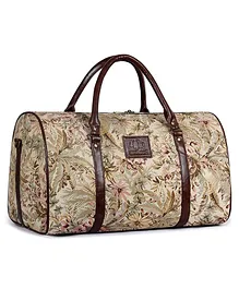 The Clownfish Men's Fabric, Synthetic Forest 40 litres Tapestry Fabric Travel Duffle Bag - Beige