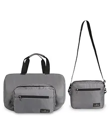 The Clownfish Rebecca Series Polyester Convertible Travel Duffle Bag Weekender Bag Crossbody Sling Bag - Dark Grey