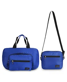 The Clownfish Rebecca Series Polyester Convertible Travel Duffle Bag Weekender Bag Crossbody Sling Bag - Ink Blue