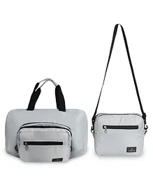 The Clownfish Rebecca Series Polyester Convertible Travel Duffle Bag Weekender Bag Crossbody Sling Bag - Light Grey