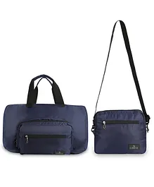 The Clownfish Rebecca Series Polyester Convertible Travel Duffle Bag Weekender Bag Crossbody Sling Bag - Navy Blue