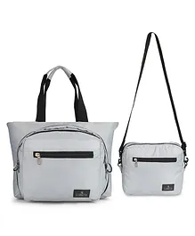 The Clownfish Sarin Series Polyester Handbag Convertible Sling Bag - Light Grey
