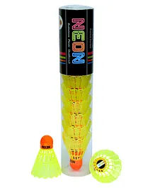 Megaplay Neon Plastic Shuttlecock 10 Pieces -Yellow