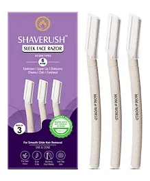 Mom & World ShaveRush Sleek Face Razor Made with 80% Wheat Straw Pack of 3 - Multicolour