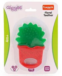 Giggles Floral Teether - Red & Green 