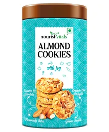 NourishVitals Almond Cookies Heavenly Bites Source of Protein Crunchy Delights Genius Snack - 120 gm