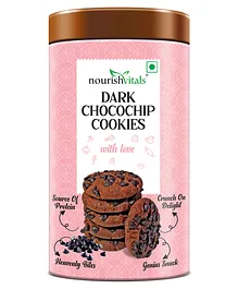 NourishVitals Dark Chocochip Chocolate Cookies Heavenly Bites Source of Protein Crunchy Delights Genius Snack - 120 gm