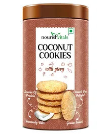 NourishVitals Cocount Cookies Heavenly Bites Source of Protein Crunchy Delights Genius Snack - 120 gm
