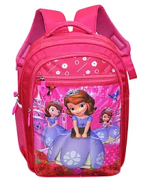 Happile School Bag For Girls With Printed Characters Backpack Pink- Height 16 Inches