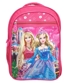 Happile School Bag For Girls With Kids Favourite Printed Characters Backpack Pink- Height 16 Inches