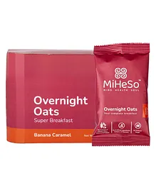 Miheso Overnight Oats Banana Caramel Pack of 7 Super Breakfast - 420 gm