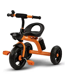 Baybee Smart Plug & Play Kids Tricycle Trikes with Eva Wheels Front Storage Basket Bell & Water Bottle - Orange