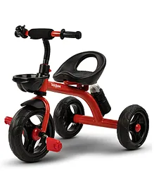 Baybee Smart Plug & Play Kids Tricycle Trikes with Eva Wheels Front Storage Basket Bell & Water Bottle - Red
