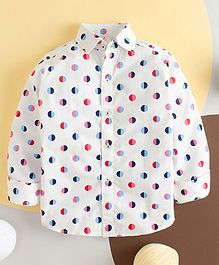 babywish Full Sleeves Spheres Print Shirt - White