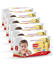 Luv Lap Baby Moisturising Wipes with Jojoba Oil Pack of 6 - 72 Wipes Each