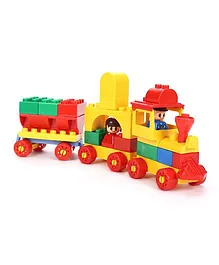 Virgo Toys Play Blocks Free Wheel Junior Train Set - Multicolour