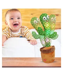 Nhr Dancing Cactus Talking Toy Plush Rechargeable Wriggle & Singing Recording Repeat What You Say Funny Education Toys - Multicolour