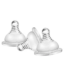 DOMENICO Natural Wide Neck Nipple for All Kinds of Wide Mouth Feeding Bottles Pack Of 3 - White