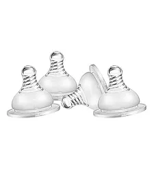 DOMENICO Natural Wide Neck Nipple for All Kinds of Wide Mouth Feeding Bottles Pack Of 4 - White