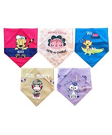 DOMENICO Colorful Bandana Drool Bibs 100% Cotton Double Layer Adjustable (Colour & Print May Vary)